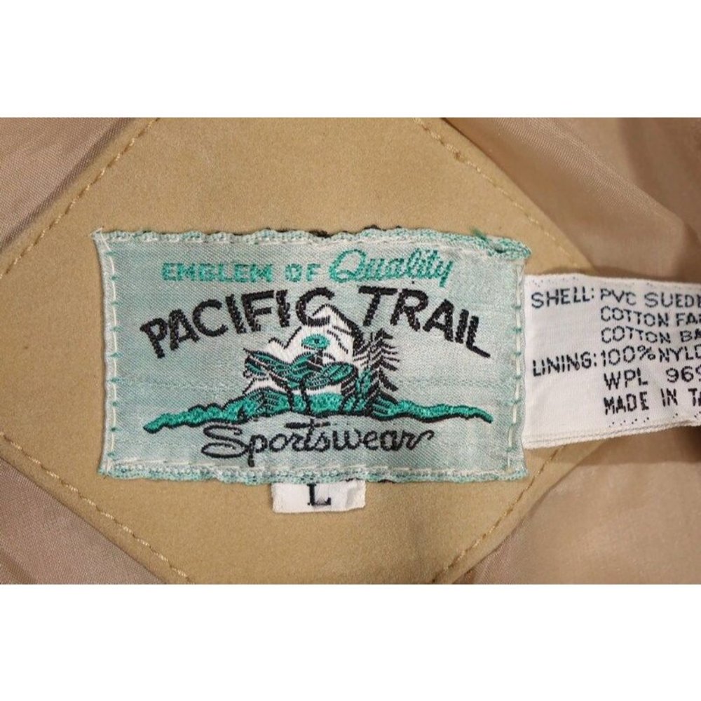 Vintage Pacific Trail Sportswear Coat Men's Size Large‎ PVC Suede Wood Buttons - Picture 7 of 10